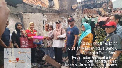 PMI Jakpus bantu kebakaran Cempaka Putih